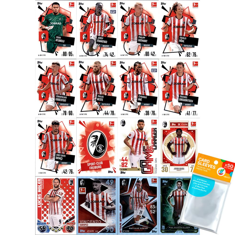Bundle mit Topps Match Attax Bundesliga - 2025/26 - Mannschaftspaket - Sport-Club Freiburg + Exklusi
