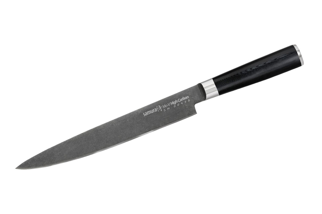 SAMURA MO-V Stonewash Profi Tranchiermesser ultra-scharf, gross, aus japanisch AUS 8 Edelstahl, 23 c