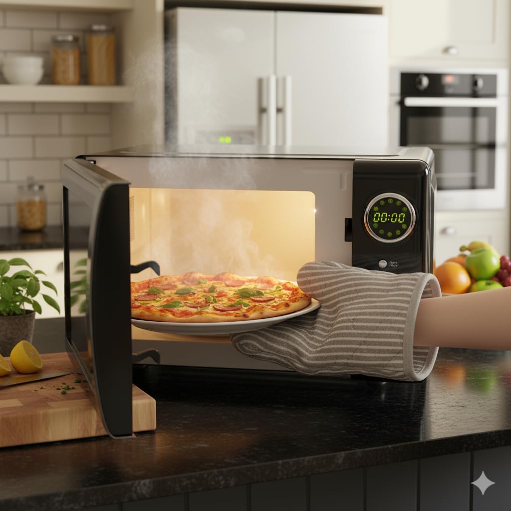 Melissa 16330132 Mikrowelle - Solo-Mikrowelle - 700 Watt - 20 l Volumen - 5 Leistungsstufen - Auftau