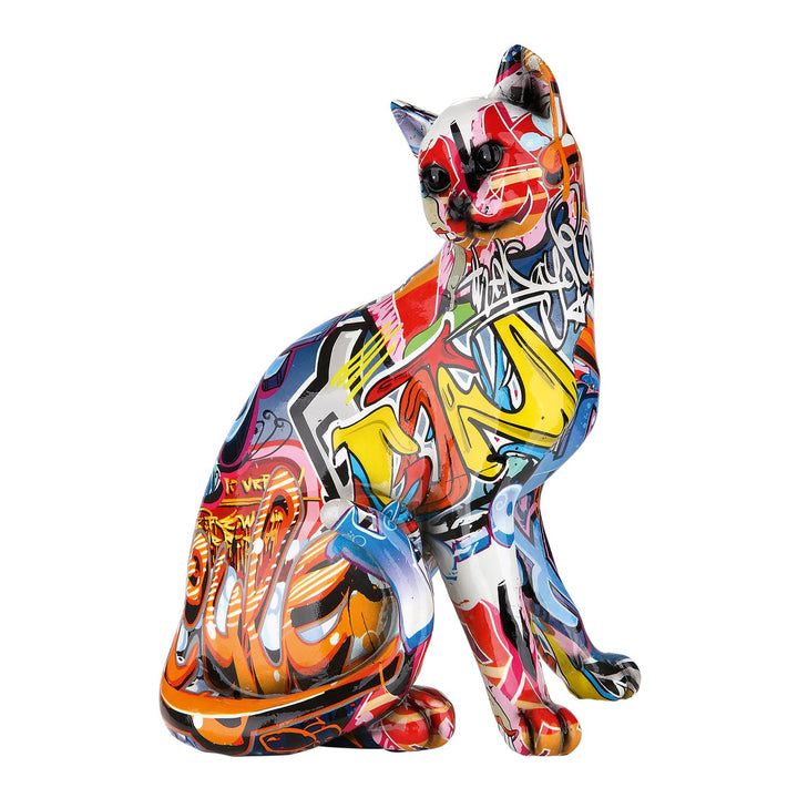 Casablanca - Figuren Deko Katze - Pop Art - Katzen Geschenke - Skulptur - Höhe 29 cm - Breite 21 cm