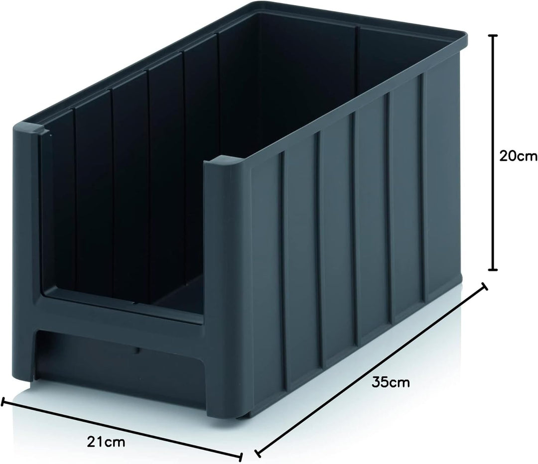 Sichtlagerkasten/Sichtbox/Stapelbox/Lagerbox in Grösse 4 hoch, stapelbar, Farbe: anthrazitgrau (Anth