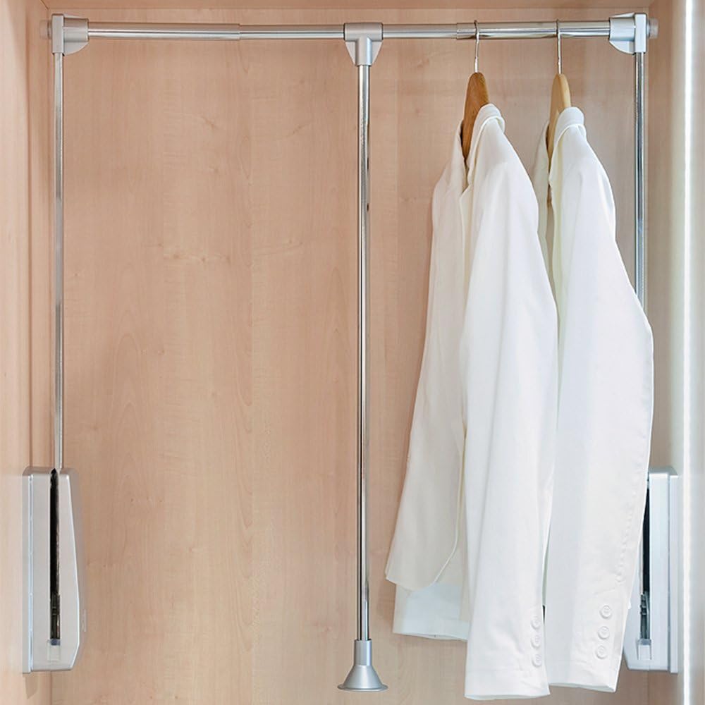 Emuca - Kleiderlift für Schrank, Ausziehbarer Kleiderlift 450-600mm Breite, Schrankinnenseiten Monta