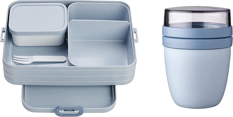 Mepal Brotdose Lunch to go Set - inkl. Lunchpot - Brotdose Large mit Bento Box - Lunchbox für kleine