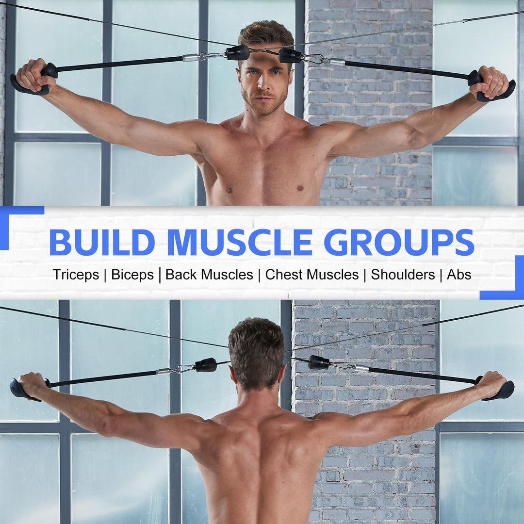 HXD-ERGO Single Trizepsseil 2er Set, Trizeps-Pulldown-Seil mit ergonomischem Griff für Kabelmaschine