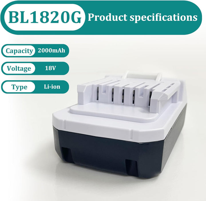 FengWings® 18V 2.0Ah BL1813G Akku + Ladegerät DC18WA Ersetzen für Makita G-Series Tool Battery BL182