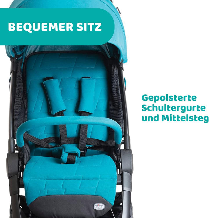 Chicco We Kinderwagen, faltbar, ultraleicht, ab Geburt bis 22 kg, Reise-Kinderwagen, ultra-kompakter