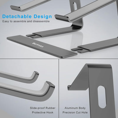 BoYata Laptop Ständer, Ergonomisch Aluminium Notebook Ständer, Tragbarer Belüfteter Laptop Halterung