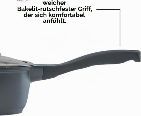 Royalty Line® BS1010M Topfset 13 Tlg. Silber- Töpfe Set geeignet für Induktion - Kochtopf Set & Pfan