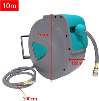 XMTECH 10m Druckluftschlauch Aufroller automatisch 1/4'' Anschluss - Schlauchtrommel Schlauchaufroll