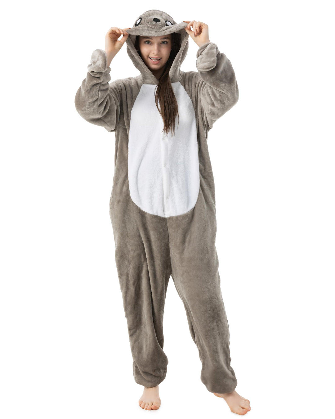 Katara 1744 - Seerobbe Kostüm-Anzug Onesie/Jumpsuit Einteiler Body für Erwachsene Damen Herren als P