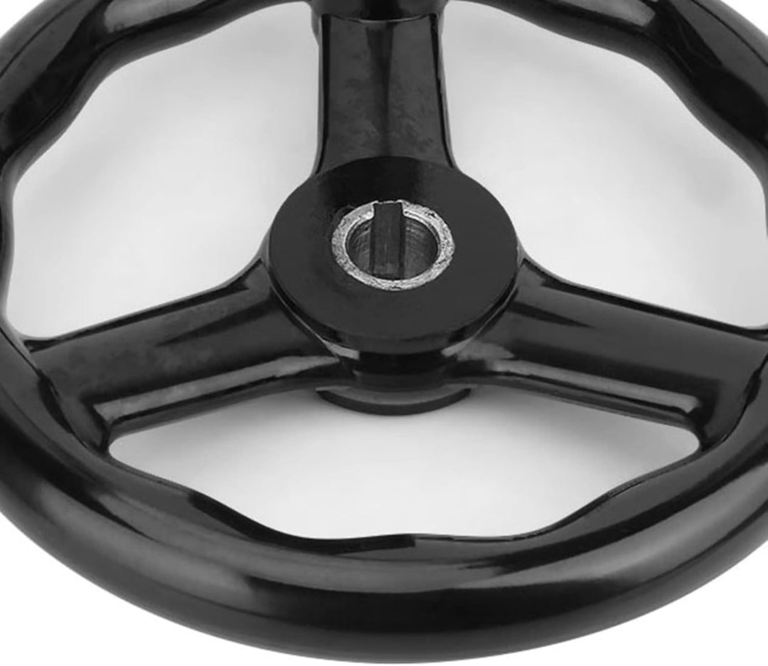 Garosa 200 * 18mm Handrad, Schwarz Anti-Rutsch-Bakelit 3-Speichen-Handrad mit Griff für Fräsmaschine