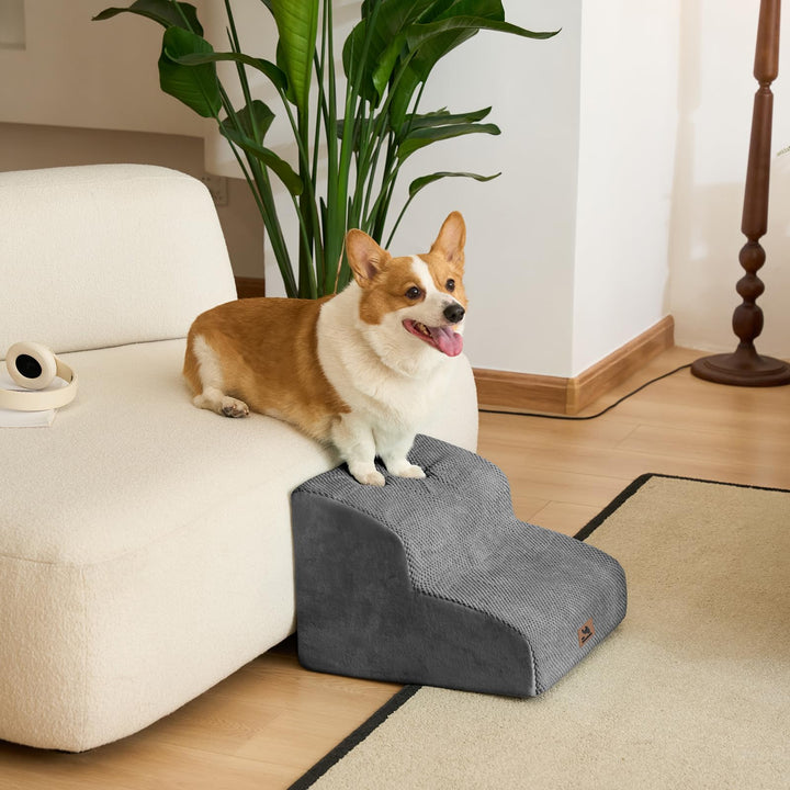 Hundetreppe für kleine Hunde, 2 Stufen 30cm Hoch Haustiertreppe, Waschbar rutschfest, Katzentreppe f