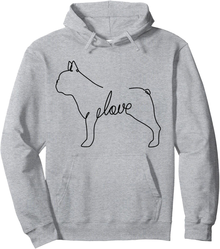 Französische Bulldogge Liebe Frenchie Single Line Frauchen Pullover Hoodie
