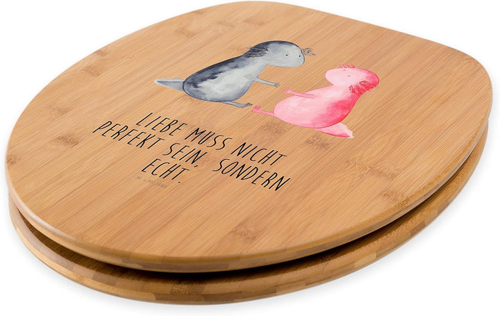 Mr. & Mrs. Panda Motiv WC Sitz Axolotl Liebe - Geschenk, Molch, Klodeckel, Valentinstag, Schwanzlurc