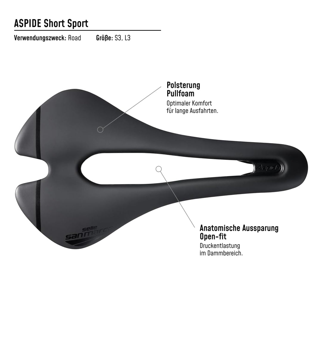 Selle San Marco Herren Aspide Sattel L Schwarz, L Schwarz