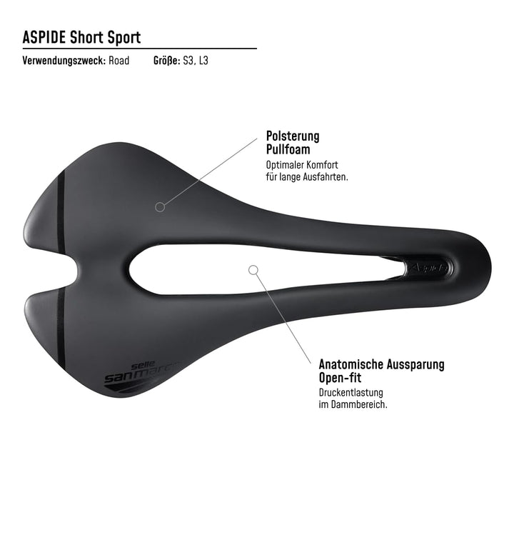 Selle San Marco Herren Aspide Sattel L Schwarz, L Schwarz