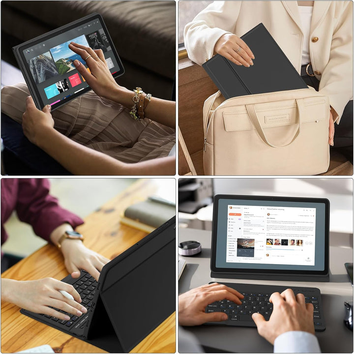 HOTLIFE Tastatur Hülle für Samsung Galaxy Tab А9+ 11 Zoll 2023(SM-X210/X215/X216B), Schutzhülle mit