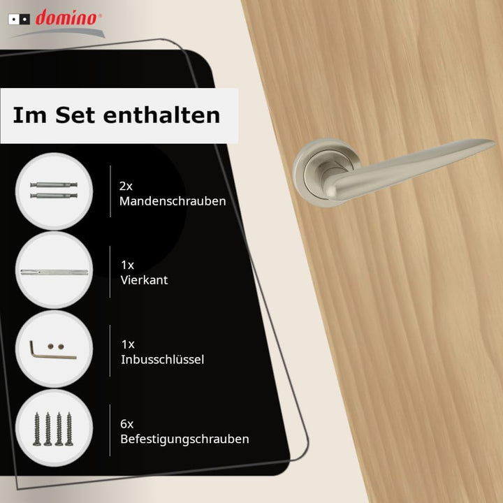 domino Türgriff Drückergarnitur | Türklinke für Zimmertür, Bürotür, Kellertür & Innentür | Türbeschl