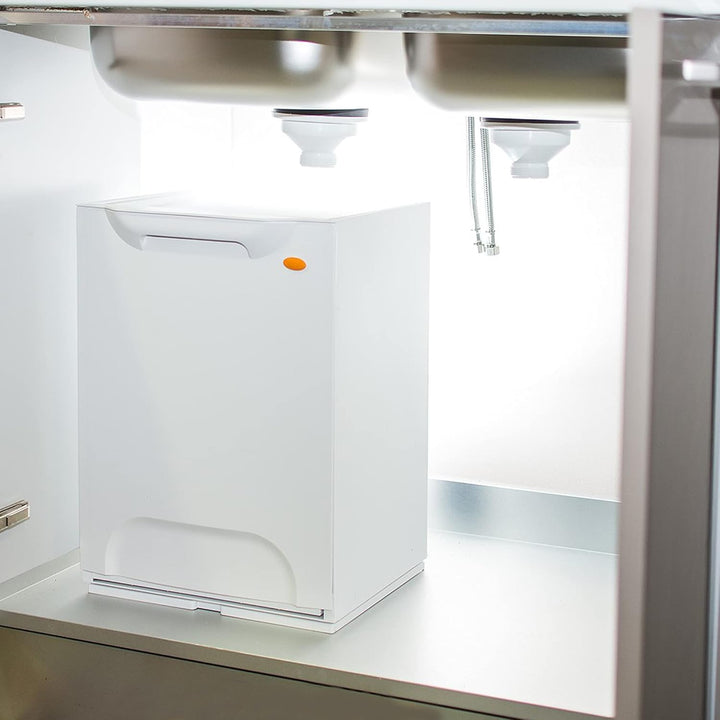 Mülltrenner / Müllsortierer-Element 20 Liter, aus Kunststoff, weiss, Weiss
