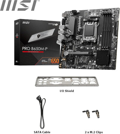 MSI PRO B650M-P Motherboard, Micro-ATX - Unterstützt AMD Ryzen 7000 Series Prozessoren, AM5 - DDR5 M