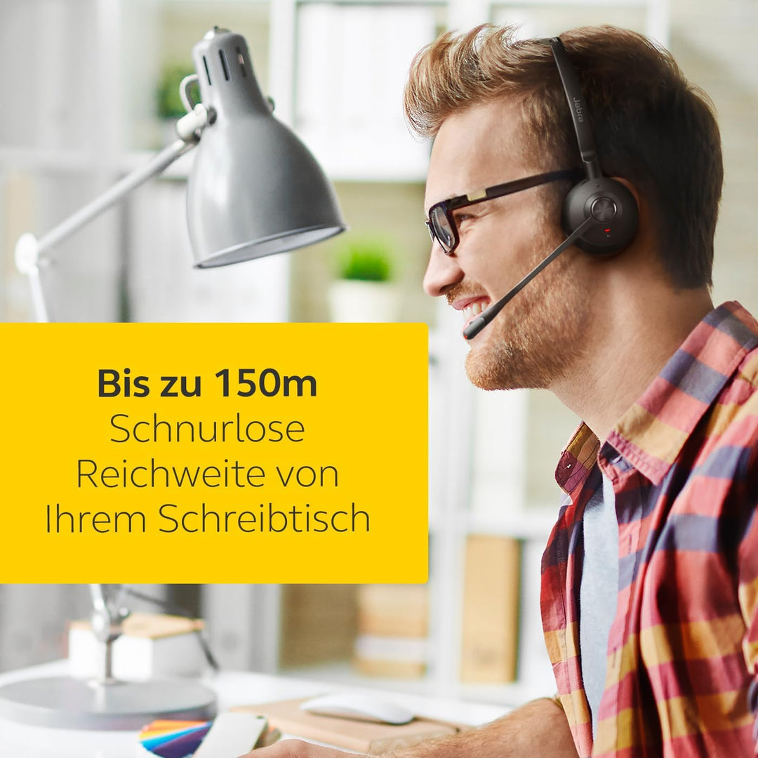 Jabra Engage 75 SE Drahtloses Stereo-Headset für professionelle Anrufe, DECT, 150 m Reichweite, USB-
