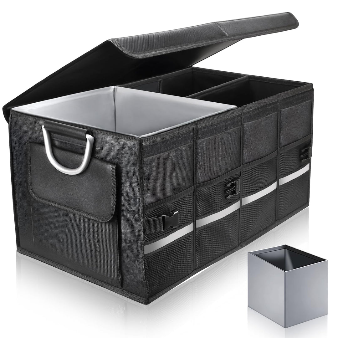 Kofferraumtasche Kofferraum Organizer Auto mit Deckel, Autobox Auto Tasche Wasserdicht Zusammenklapp