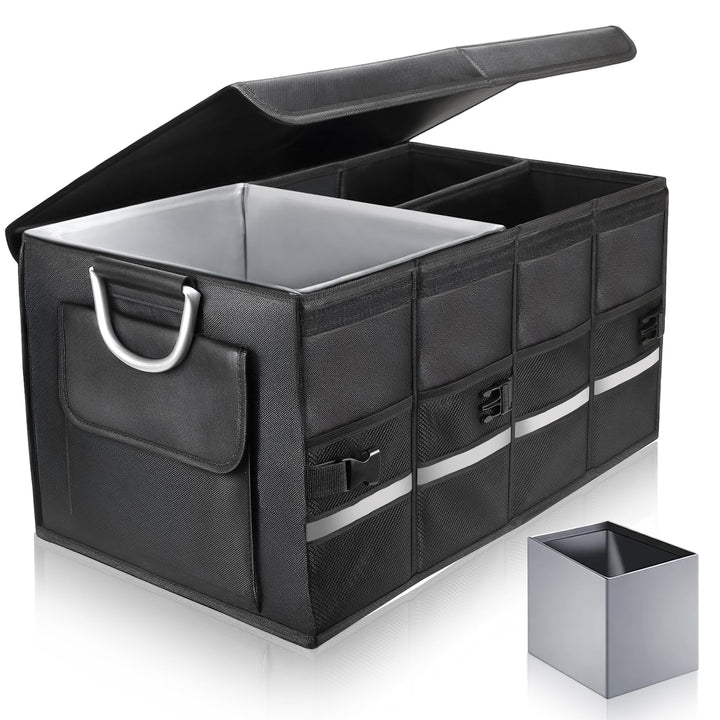 Kofferraumtasche Kofferraum Organizer Auto mit Deckel, Autobox Auto Tasche Wasserdicht Zusammenklapp