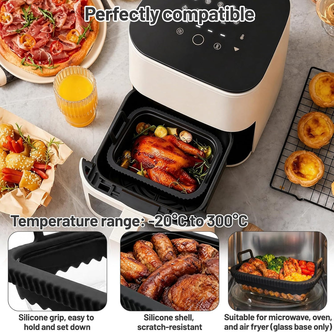 Glas Auflaufform für Ninja Heissluftfritteuse Zubehör AF400EU AF500EU – Hitzebeständig, Kratzfest, S
