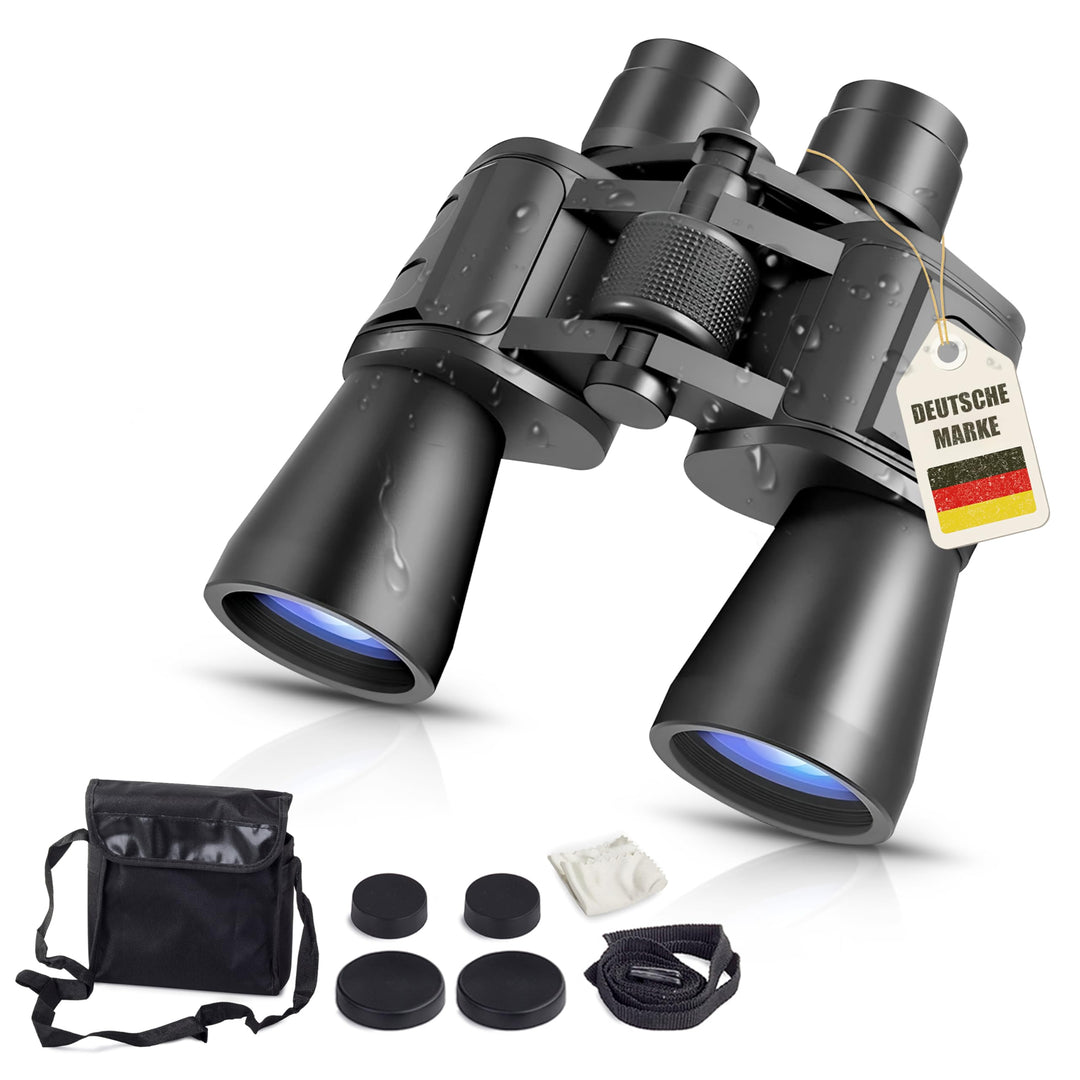 Fernglas 20x50 HD-Qualität | Leistungsstarkes Feldstecher inkl. Tasche, Linsenabdeckungen & Reinigun