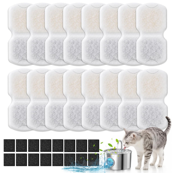 32 Stück Katzenbrunnen Filter, Ersatzfilterkartusche für Haustier Wasserspender Kompatibel Katzenbru