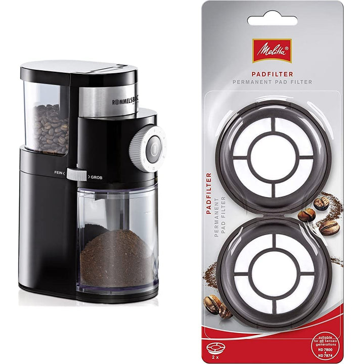 ROMMELSBACHER Kaffeemühle EKM 200, 2-12 Portionen, Füllmenge Bohnenbehälter 250 g, 110 Watt, schwarz