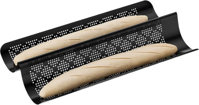 Original Kaiser Inspiration Baguette Backblech perforiert 40,5 x 20cm, Baguette Backform für 2 Bague