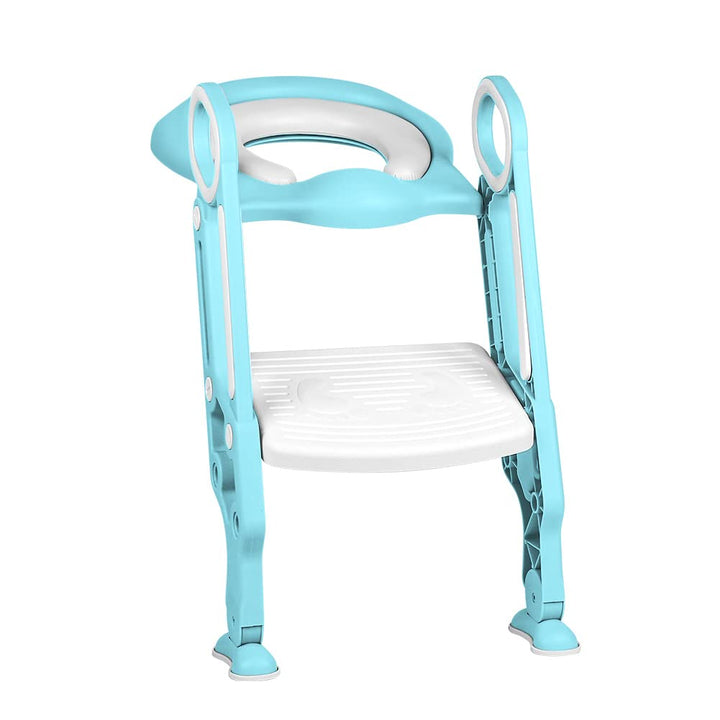 Toilettensitz Kinder mit Treppe Faltbar Töpfchentrainer Höhenverstellbar WC Trainer mit PU Gepolster