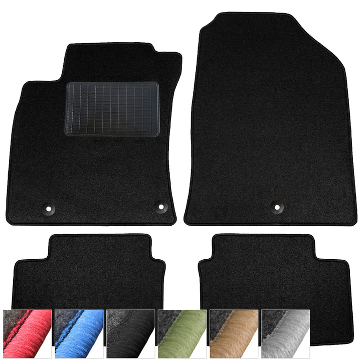 moto-MOLTICO Fussmatten Auto Velours Autoteppiche Schwarz Automatten Set 4-teilig passend für Kia Sp