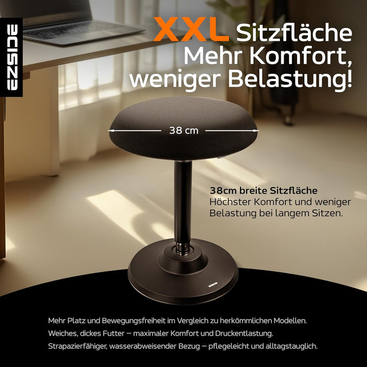 EZSIDE: Höhenverstellbarer Bürohocker, Ergonomischer Arbeitshocker gegen Rückenschmerzen & Verspannu