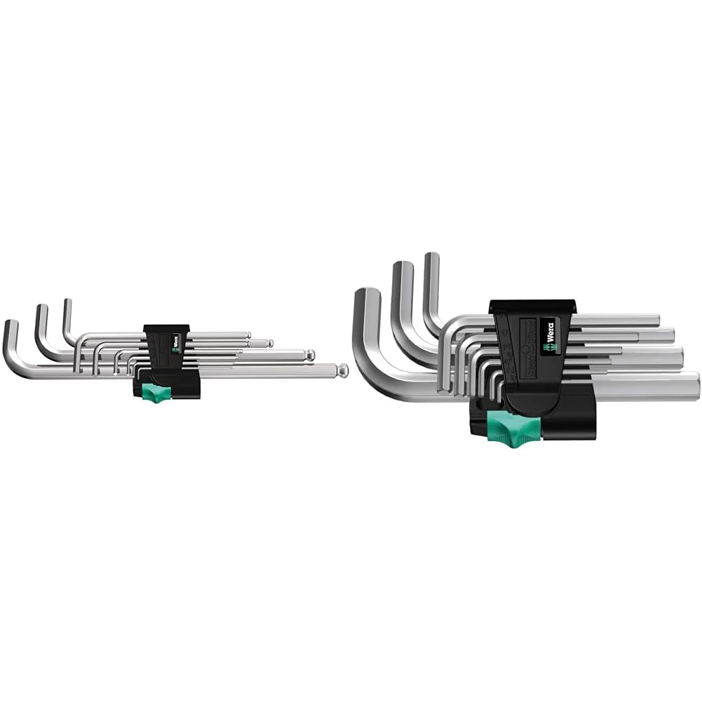 Wera 950 PKL/9 SM N Winkelschlüsselsatz, metrisch, gestellverchromt, 9-teilig, 05022087001 & 950/9 S