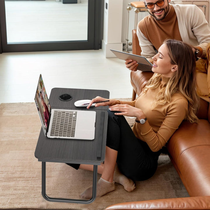 Huracan Laptoptisch für Couch, Klappbar Lapdesk mit Cup Slot, Laptop Tisch für Bett 5-Stufen Neigung