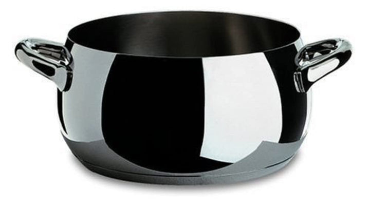 Alessi "MAMI" Kasserolle mit zwei Griffen aus Edelstahl, 20 cm Silber 20 cm, Silber 20 cm