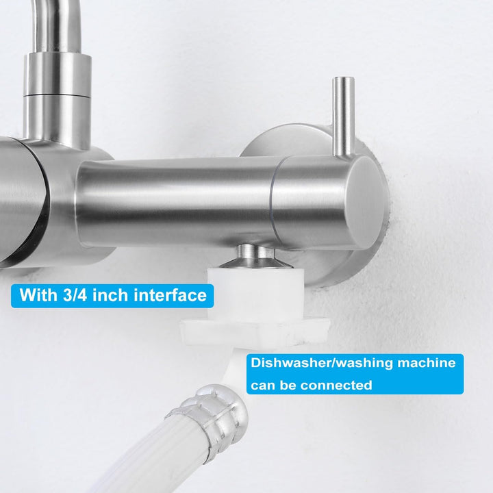Wasserhahn Küche Wandmontage für Geschirrspüler/Waschmaschine, Küchenarmatur Wand Mischbatterie mit