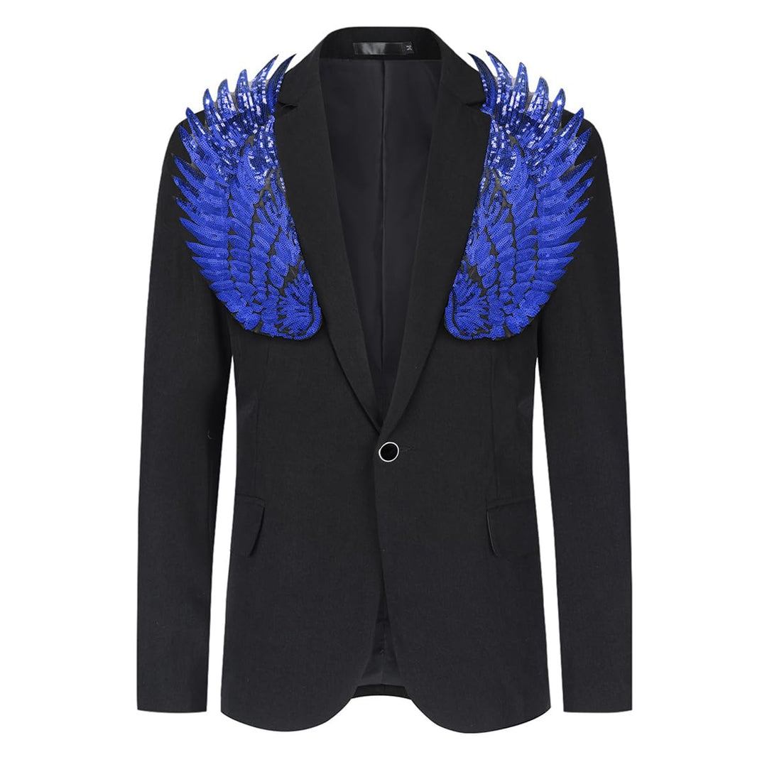 Allthemen Herren Sakko mit Pailletten Smokingjacke Glitzer Bunte Blazer für Party Abschlussball M Bl
