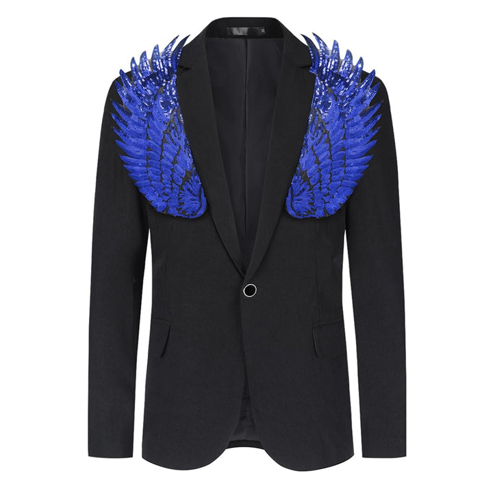 Allthemen Herren Sakko mit Pailletten Smokingjacke Glitzer Bunte Blazer für Party Abschlussball M Bl