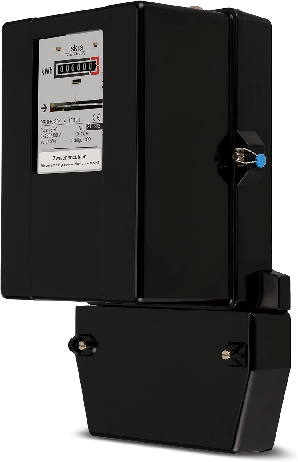 REV 0515471555 Drehstrom, Zwischenzähler ungeeicht. 3x230V~/400V~, 50Hz,10 (40)A, schwarz Drehstrom