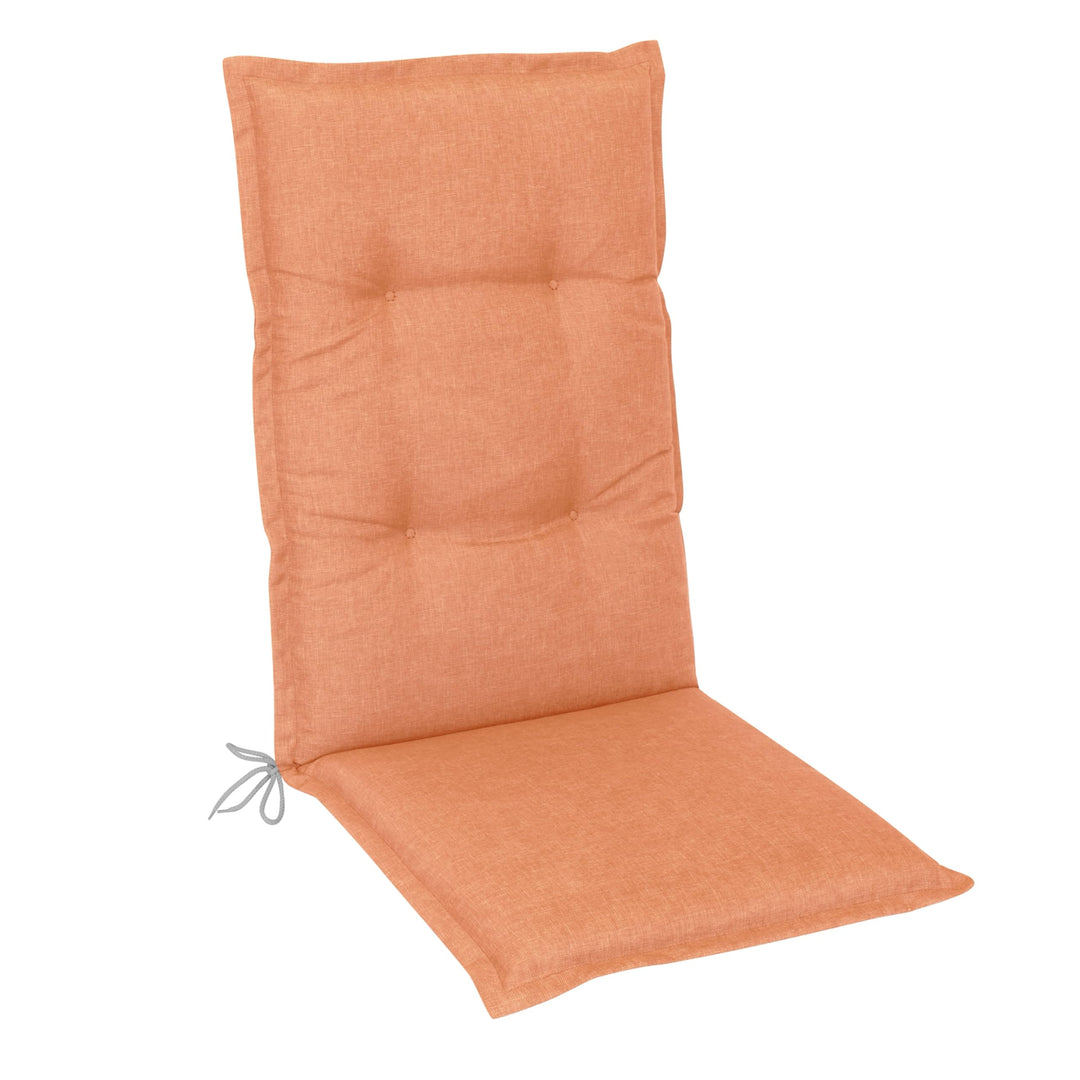 LILENO HOME Gartenstuhl Auflagen als [1er Set - Hochlehner] in Uni Pfirsich Neu - Bequeme Liegen als