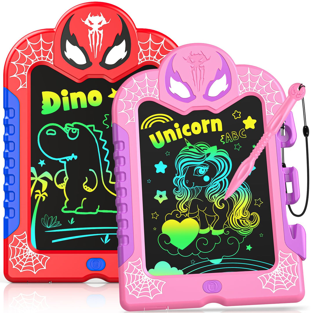Braxel LCD Schreibtafel Kinder, 2 Stück Maltafel Zeichenbrett Kinder– Farbig/Löschbar/Löschsperre, K