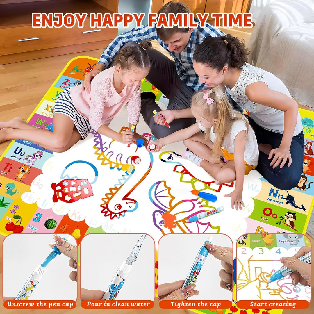 Aqua Wasser Doodle Matte, 120×100cm Aqua Magic Doodle Matte mit Spielzeug Kinderspielzeug ab 1 2 3 J