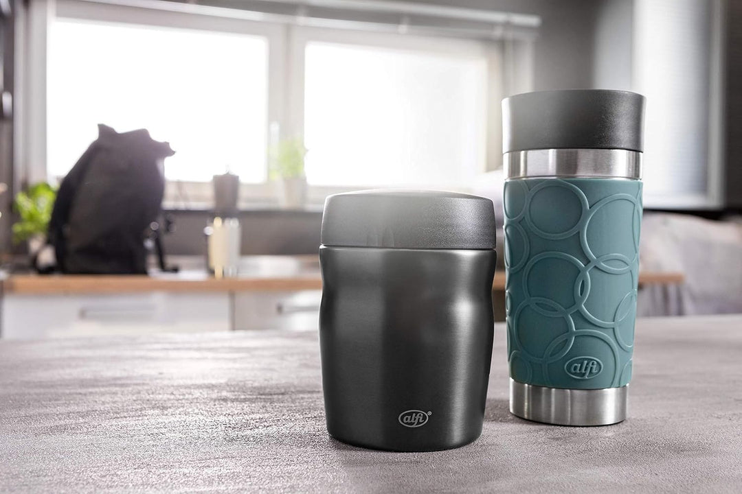 alfi Thermobehälter für Essen Lunchpot foodMug, Edelstahl grau 350ml, kleines Speisegefäss für Essen
