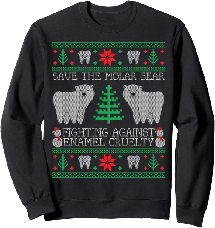 Save The Molar Bear Dental Dentist Ugly Christmas Sweaters Sweatshirt