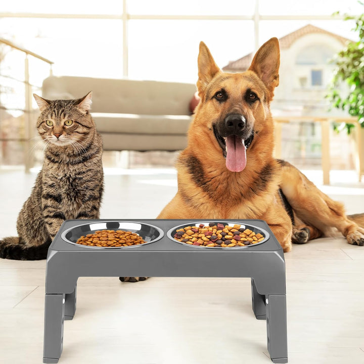 Erhöhter Hundenapf mit Ständer für kleine mittelgrosse grosse Hunde, Futterstation für Hunde 3 Höhen