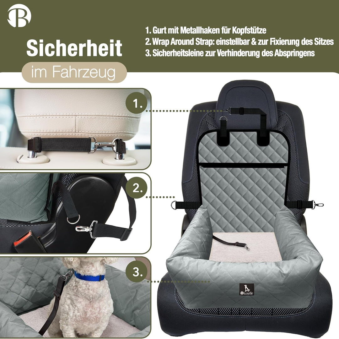 Hunde Autositz Auto Hundesitz, 2-in-1 Hundebett Hundekorb für kleine & mittelgrosse Hunde, Oxford St