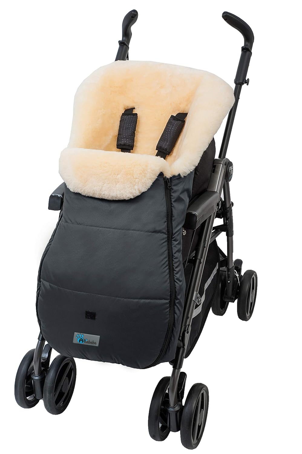 Altabebe MT2450LP - 65 Winter Lammfellfusssack für Kinderwagen Nordkap Kollektion 12-36 monate, schw